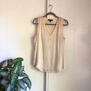 Vintage Banana Republic cream satin v-neck drapey top